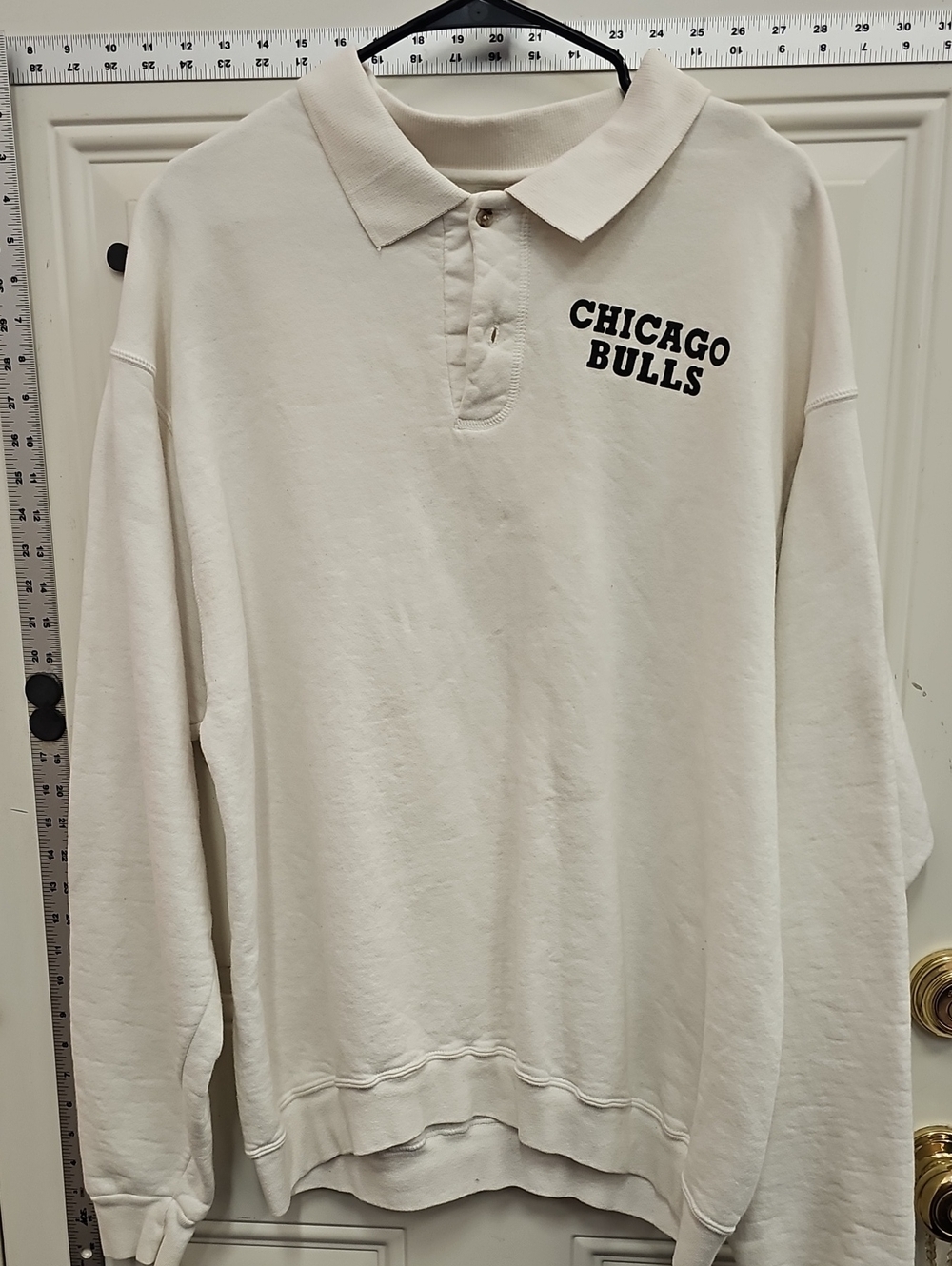 White Heavy Cotton Polo, Basketball, Winter, Warm, Cozy, School, Relax, Bulls